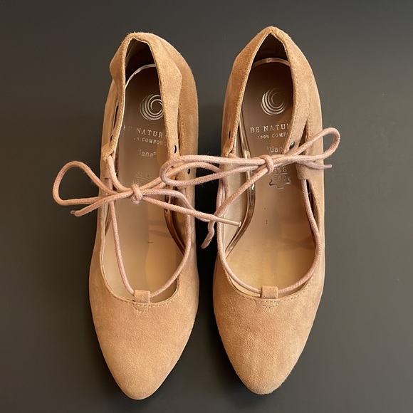 2 for $68 - Size 5.5 (36) Genuine Suede Leather - Ankle Tie Pumps - Picture 1 of 10
